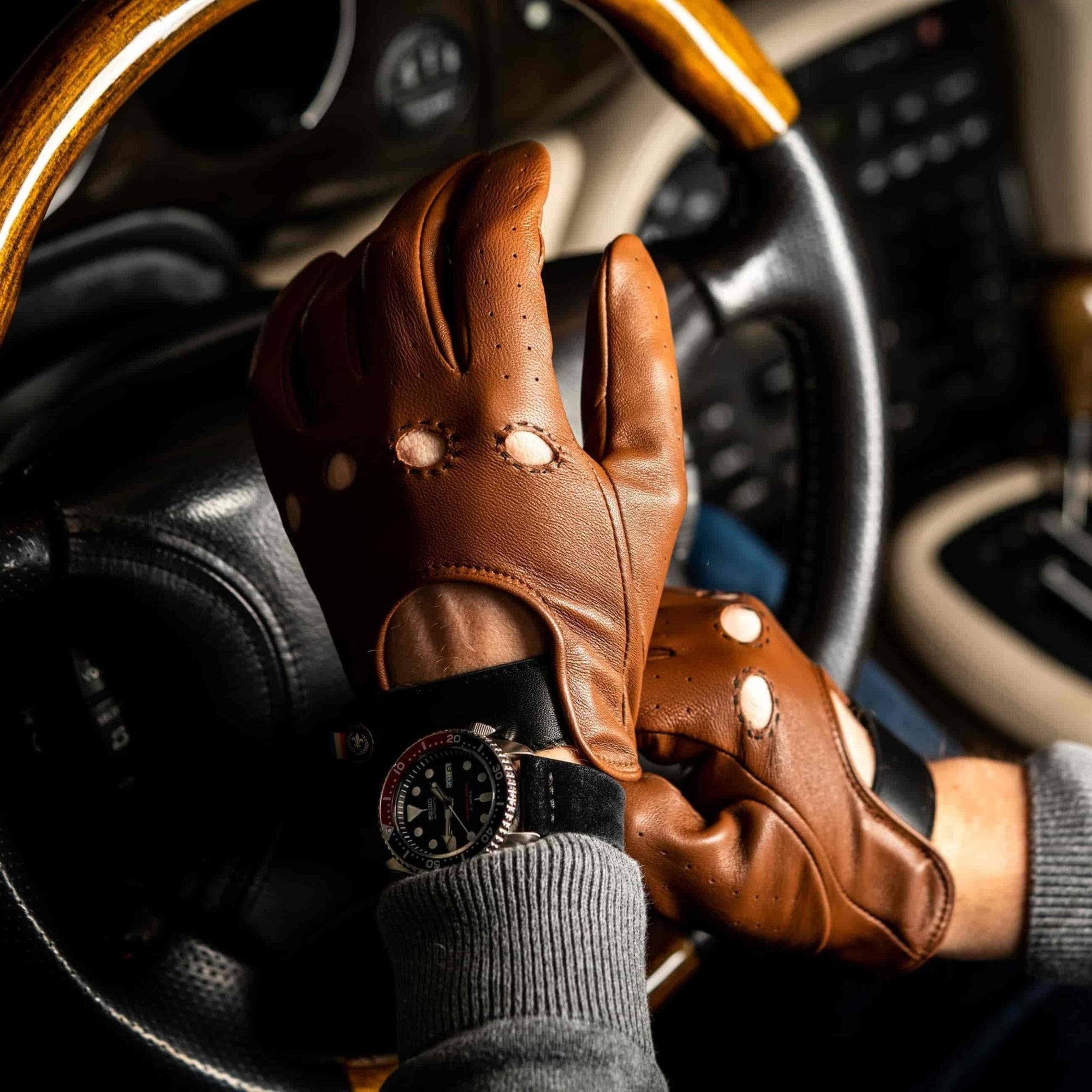 Cognac Heritage Shifter - Driving gloves - Elite Drive